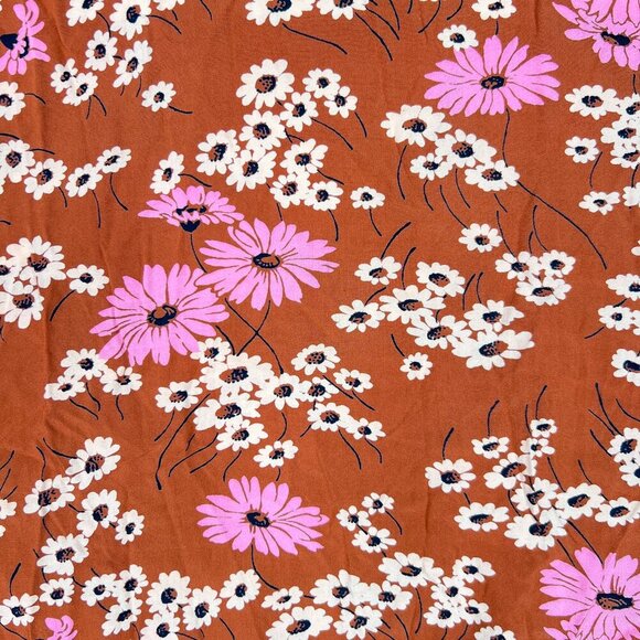 Madewell Hillside Daisies Tie Front Top In Multi Daisy Burnt Clay Boho Size S - Picture 5 of 8